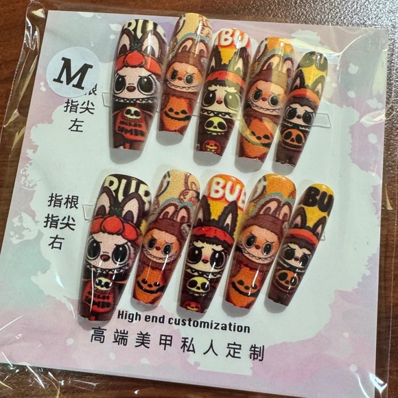 Cartoon Character Press On Nails Medium Length Halloween Costume - Picture 1 of 1